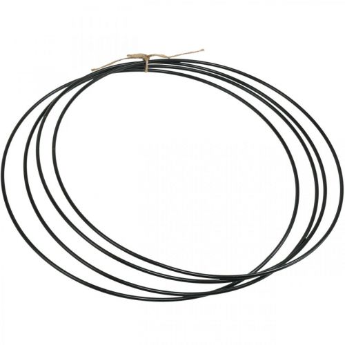 Floristik24 Metallring Dekoring Scandi Ring Deko Loop Schwarz Ø30cm 4 St