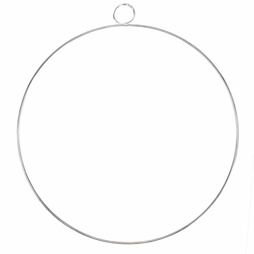 Floristik24 Deko Ring Silber Ø30cm 4St