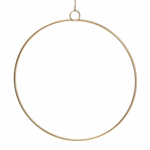 Floristik24 Deko Ring zum Hängen Gold Ø35cm 4St