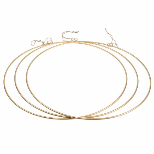 Artikel Deko Ring zum Hängen Gold Ø50cm 3St
