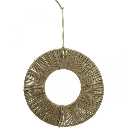 Ring bespannt, Sommerdeko, Dekoring zum Aufhängen, Boho-Stil Naturfarben, Silbern Ø29,5cm