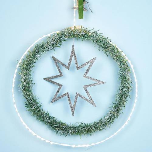 Floristik24 Ring mit Micro LED Ø38cm Warmweiß 125L Weiß Für außen und innen