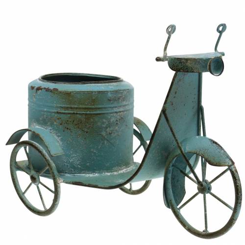 Floristik24 Blumentopf Motorroller Metall Rost Blau 33cm