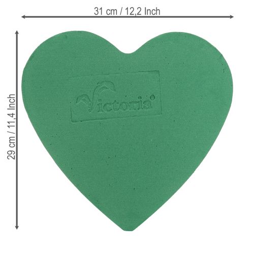 Artikel Romantisches Steckschaum Herz 30cm Steckmasse Grün 2 St