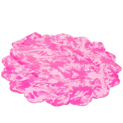 Blumenmanschette aus Kunststoff Pink 48 cm Rund
