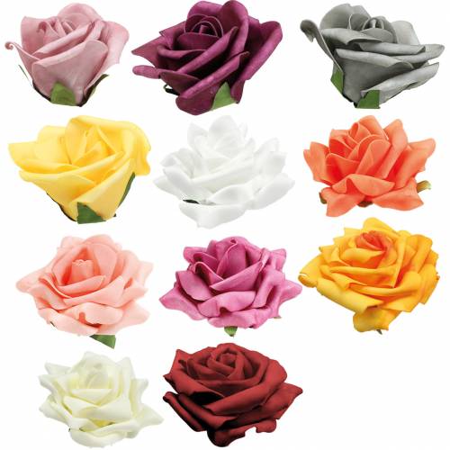 Floristik24 Foam-Rose Ø10cm verschiedene Farben 8St