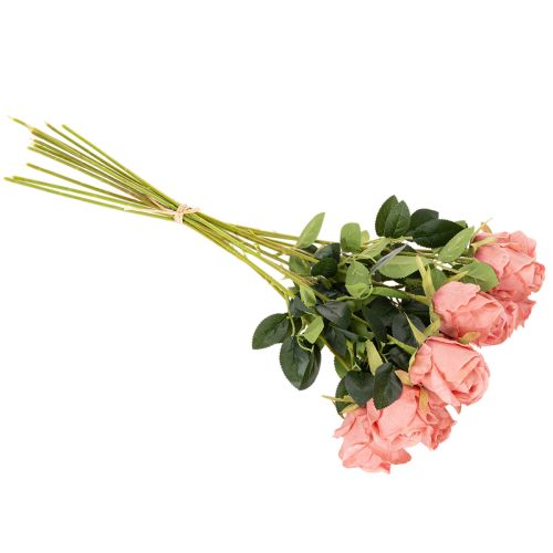 Künstliche Rosen im Bund, langstielig, 62 cm, rosa, 12 Stück | Floristik24.at