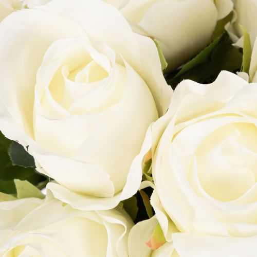 Künstliche Rose Weiß Langer Stiel 62cm 12 Stück | Floristik24.at