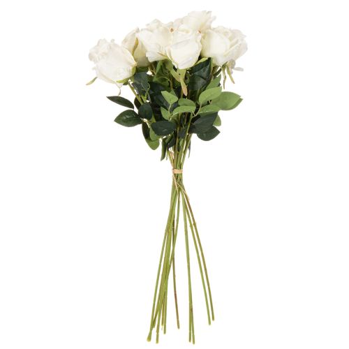 Künstliche Rose Weiß Langer Stiel 62cm 12 Stück | Floristik24.at