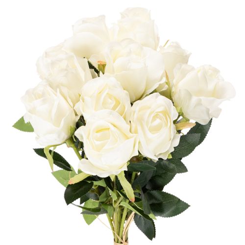 Künstliche Rose Weiß Langer Stiel 62cm 12 Stück | Floristik24.at