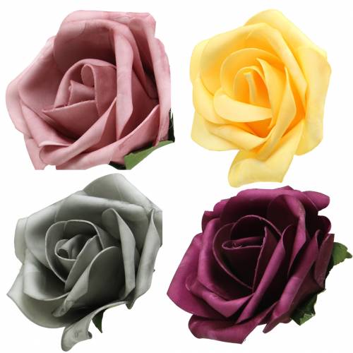 Floristik24 Foam Rose Ø15cm verschiedene Farben 4St