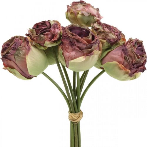 Rosen Antik-Rosa, Seidenblumen, künstliche Blumen L23cm 8St