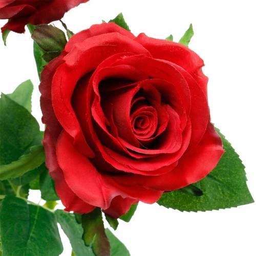 Floristik24 Rote Rose Kunstrosen Seidenblumen 3St