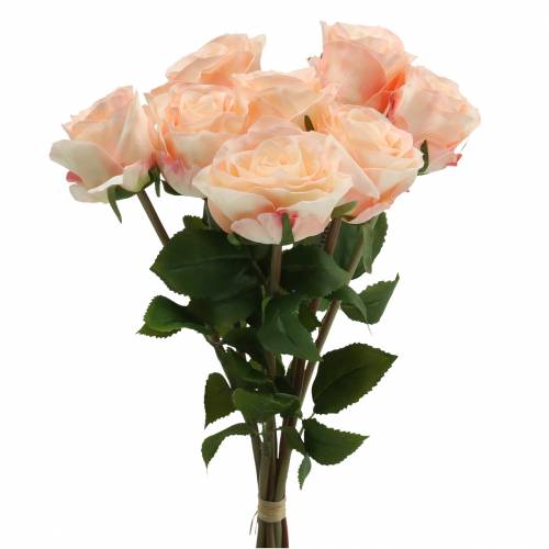 Floristik24 Rosenbouquet künstlich Apricot 8St