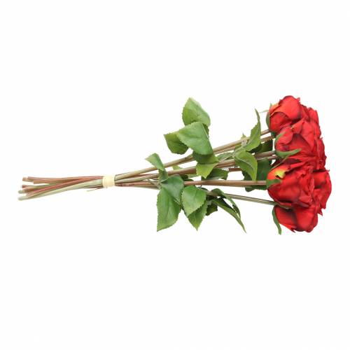Artikel Rose im Bund künstlich Rot 36cm 8 St