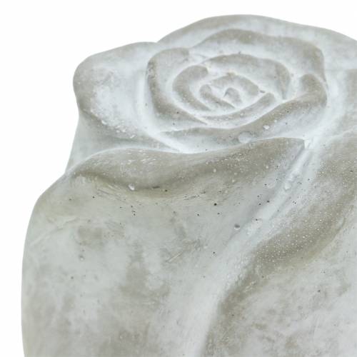 Floristik24 Grabschmuck Rose Grab-Dekoration Rosen aus Beton H7cm 6 St