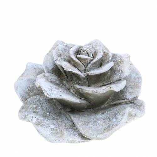 Floristik24 Deko Rose Grau Ø9,3cm