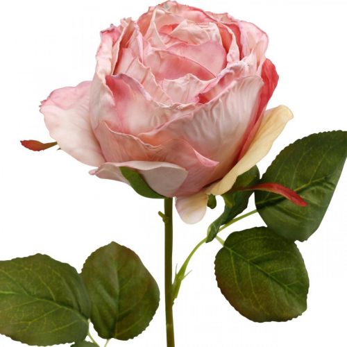Deko-Rose Rosa, Blumendeko, Kunstrose L74cm Ø7cm