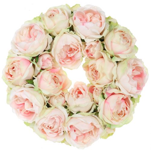 Floristik24 Rosenkranz Crème/Rosa Ø30cm