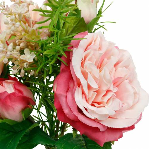 Artikel Rosenstrauß Künstlicher Rosen im Bund Rosa Seidenblumen Bukett