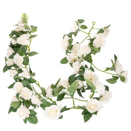 Künstliche Rosengirlande mit weißen Blüten 170 cm für Dekoration