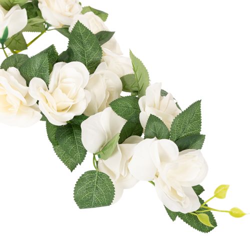 Künstliche Rosengirlande mit weißen Blüten 170 cm für Dekoration | Floristik24.at