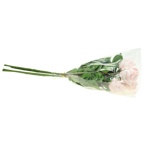 Floristik24 Rosenstrauß Zartrosa 65cm 4 St