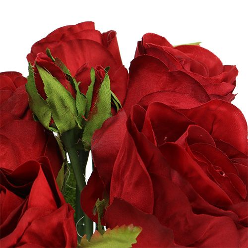 Floristik24 Rosenstrauß Rot 25cm