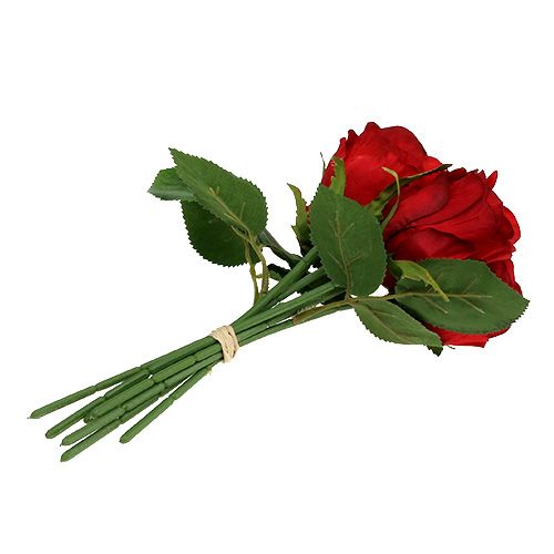 Floristik24 Rosenstrauß Rot 25cm
