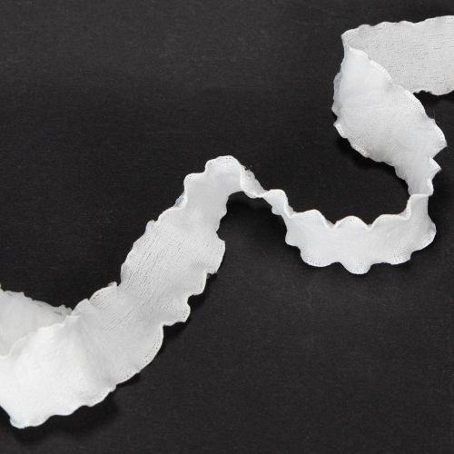 Rüschenband Weiß 25 mm x 10 m Organzaband für Dekoration | Floristik24.at