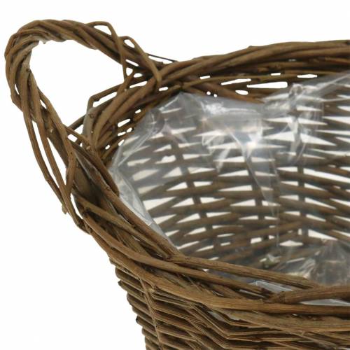 Floristik24 Runde Korbschale aus Weidenzweigen Osternest Braun Ø19cm