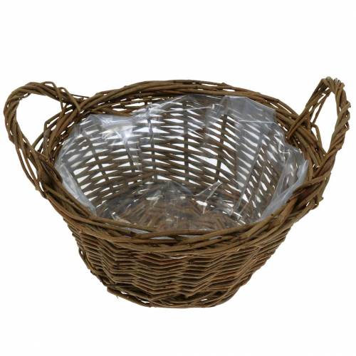 Floristik24 Runde Korbschale aus Weidenzweigen Osternest Braun Ø19cm