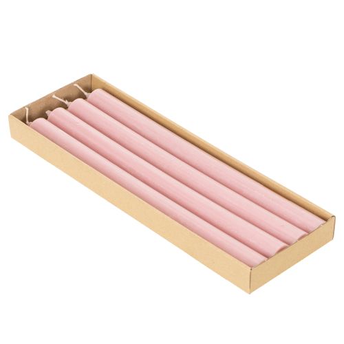 Rustic Stabkerzen aus durchgefärbtem Wachs Rosa 350 x 28 mm 4er Set | Floristik24.at