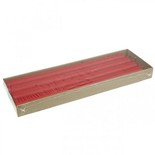 Floristik24 Rustic Kerzen Hohe Stabkerzen durchgefärbt Rot 350/28mm 4 St