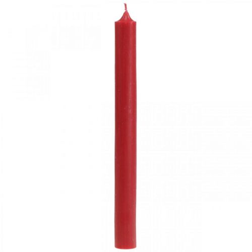 Floristik24 Rustic Kerzen Hohe Stabkerzen durchgefärbt Rot 350/28mm 4 St