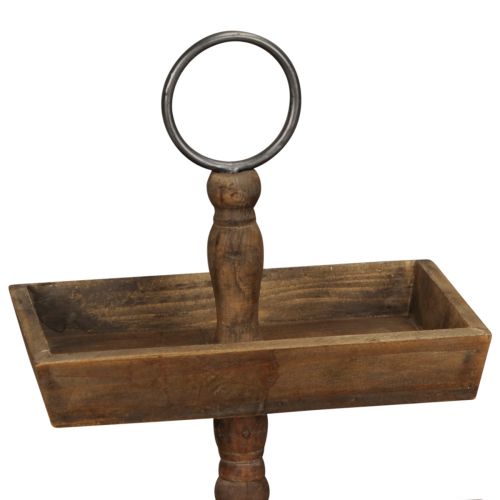 Artikel Rustikaler Holz-Etagenständer mit zwei Ebenen und Metallgriff – Perfekt für Vintage-Deko 44cm