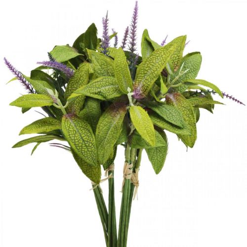 Artikel Kunstpflanze Salbeibund, Seidenblumen, Salbeizweige künstlich Violett L26cm 4St