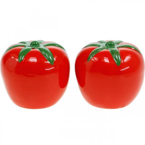 Floristik24 Pfeffer- und Salzstreuer, Tischdeko, Streuer-Set in Tomaten-Optik, Keramikdeko Ø6cm