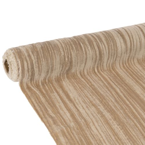Tischläufer Crushed Velvet 25 cm x 2 m Beige Polyester bestellen | Floristik24.at