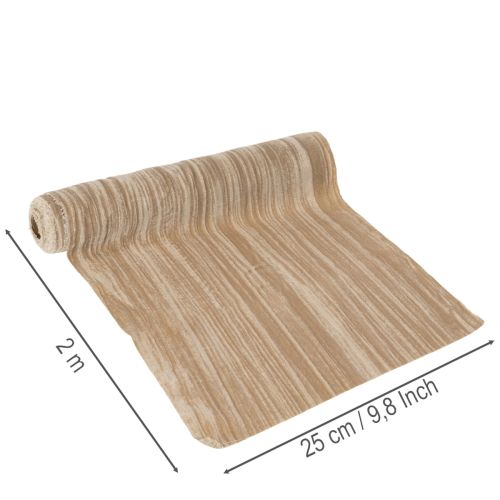 Tischläufer Crushed Velvet 25 cm x 2 m Beige Polyester | Floristik24.at