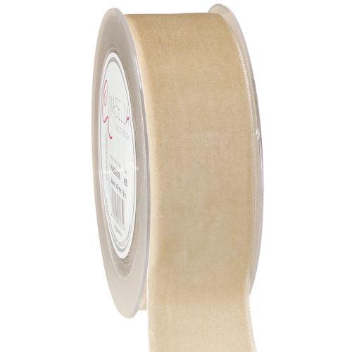 Samtband Dekoband Samt Geschenkband Beige 40mm 8m