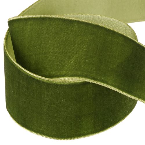 Artikel Samtband Dekoband Stoffband Samt Dunkelgrün 40mm 8m