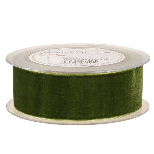 Artikel Samtband Dekoband Stoffband Samt Dunkelgrün 40mm 8m