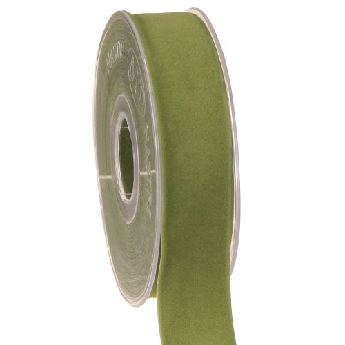 Artikel Samtband Moosgrün 25mm 7m