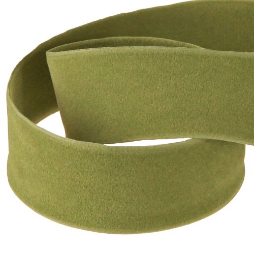 Artikel Samtband Moosgrün 25mm 7m