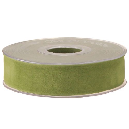Artikel Samtband Moosgrün 25mm 7m