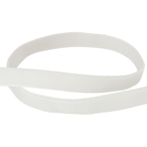 Artikel Samtband Weiß Dekoband Geschenkband Weiß 10mm 20m