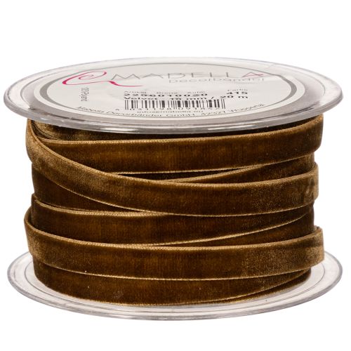 Dekoband aus Samt in Braun, 10 mm x 20 m, für Innenbereich | Floristik24.at