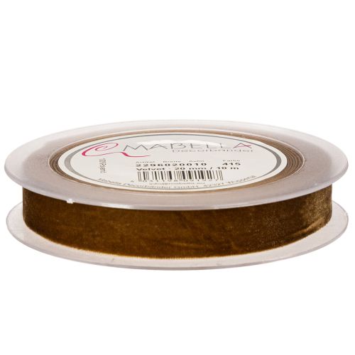 Dekoband Samtband 20mm Braun 10m Rolle für Geschenkdekoration | Floristik24.at