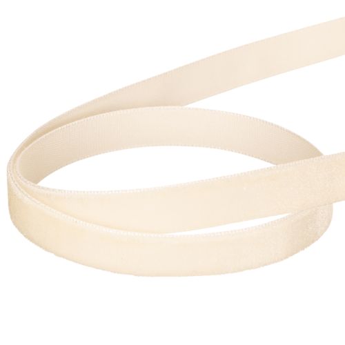 Samtband Creme 10mm x 20m aus Polyamid auf Rolle | Floristik24.at